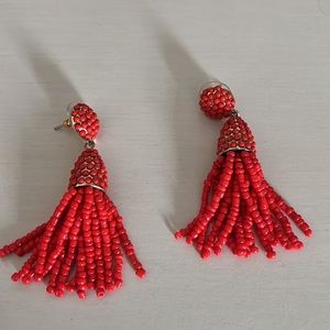 BaubleBar red tassel earrings
